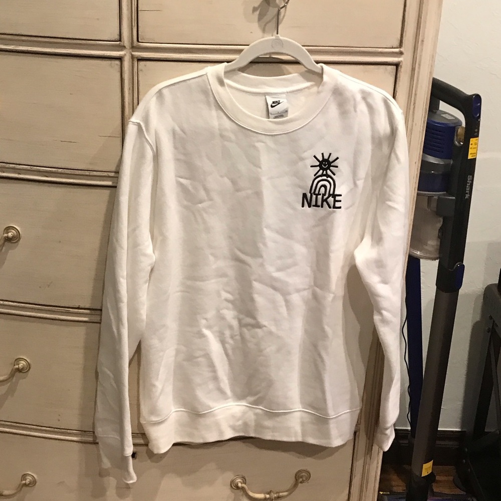 Nike White Crewneck with Black Graphic